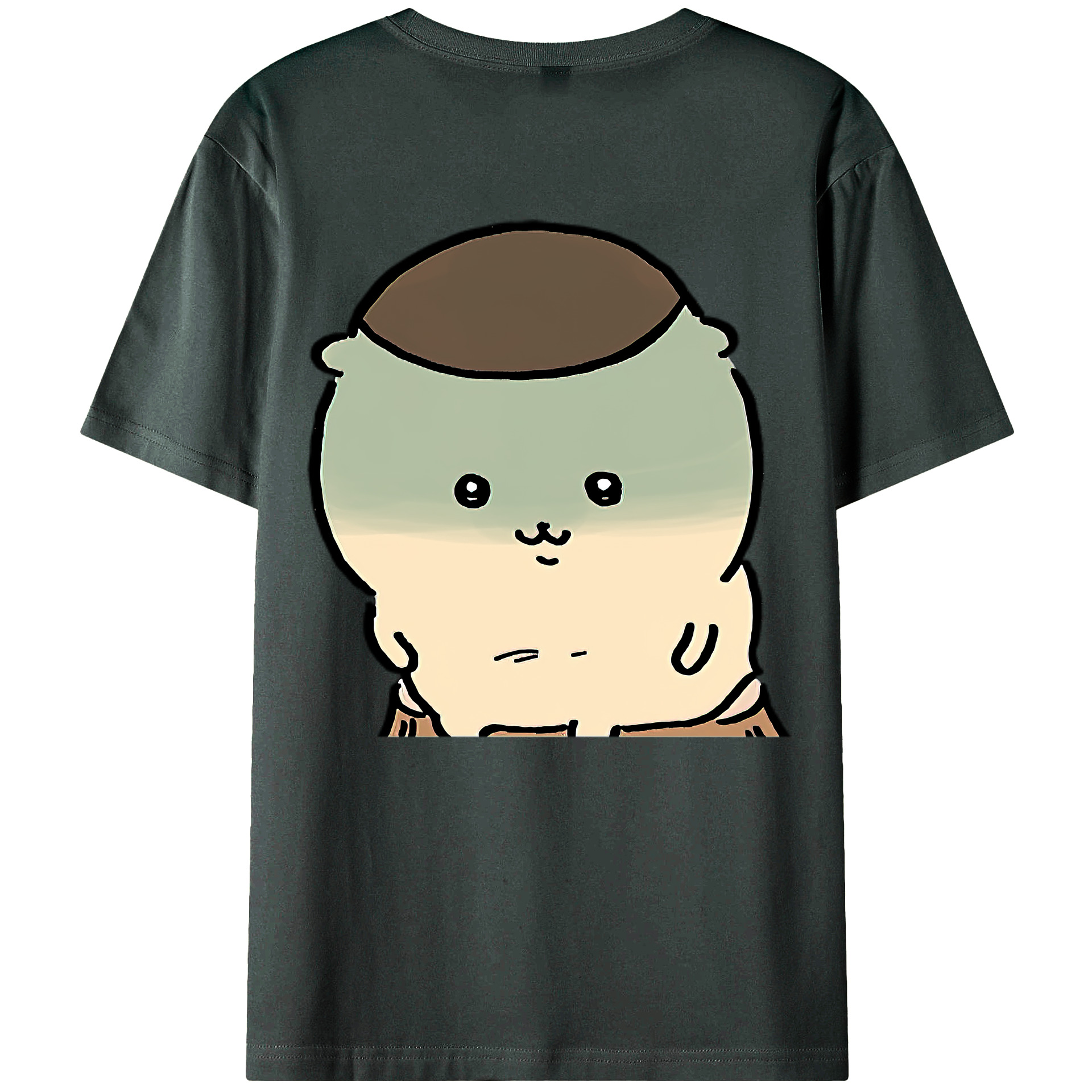 （画像用） ちいかわ くりまんじゅう Chii-kawa kuri manjū 綿100％ メンズ半袖Tシャツ（バックプリント） 通気性